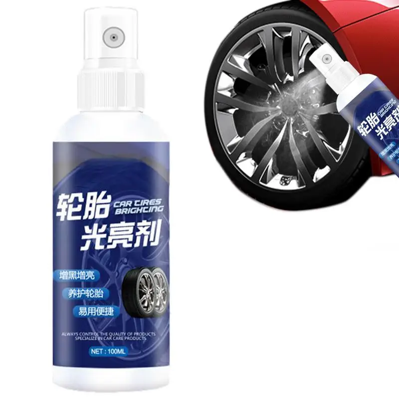 

Car Wash Wax Tire Wheel Sprayable Extra Glossy Tire Shine Works On Rubber 100ml Tire Coating Refurbishing Spray Safe For Cars