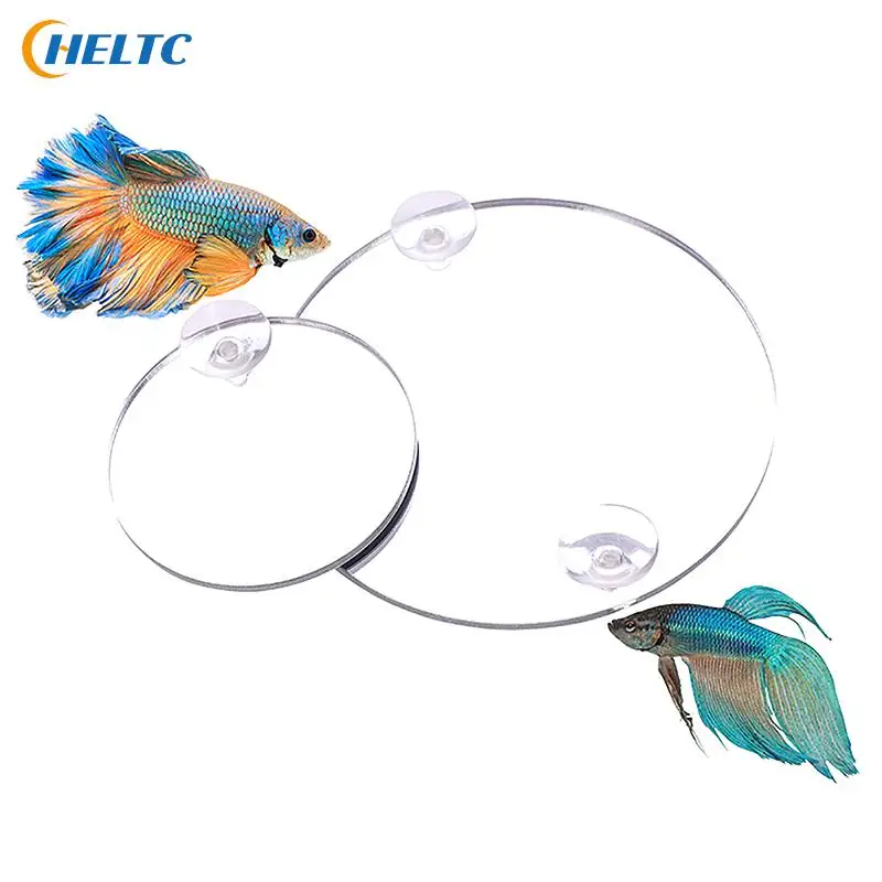 Acrilico Acquario Betta Specchio Acquario Galleggiante Specchio Rotondo Per Pesce Betta Flowerhorn Cichlid Training