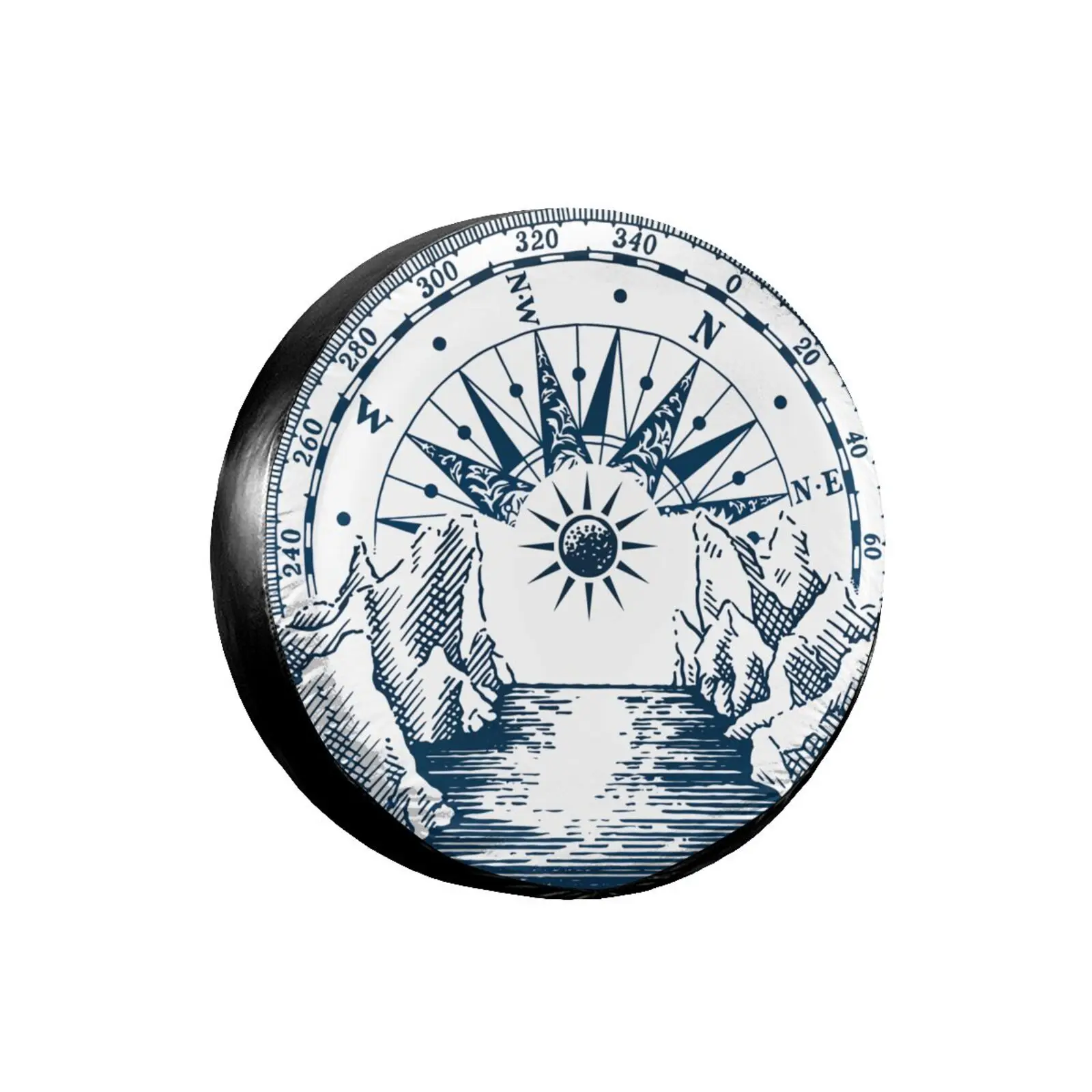 

3D Printed compass Spare Tire Cover Waterproof Dust-Proof UV Sun Wheel Tire Cover