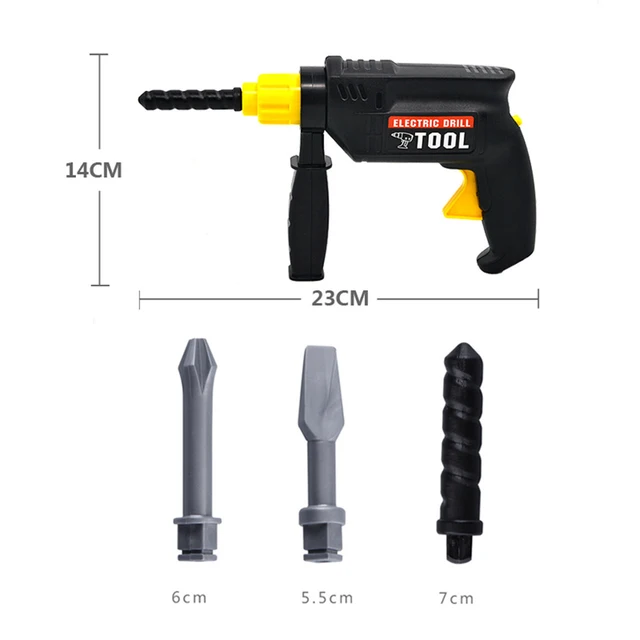 Tools Toys Simulation Electric Drill With 3 Types Of Drills Bit Kids Power Repair Tools Kits Children Pretend Play Sets Gift Toy 5