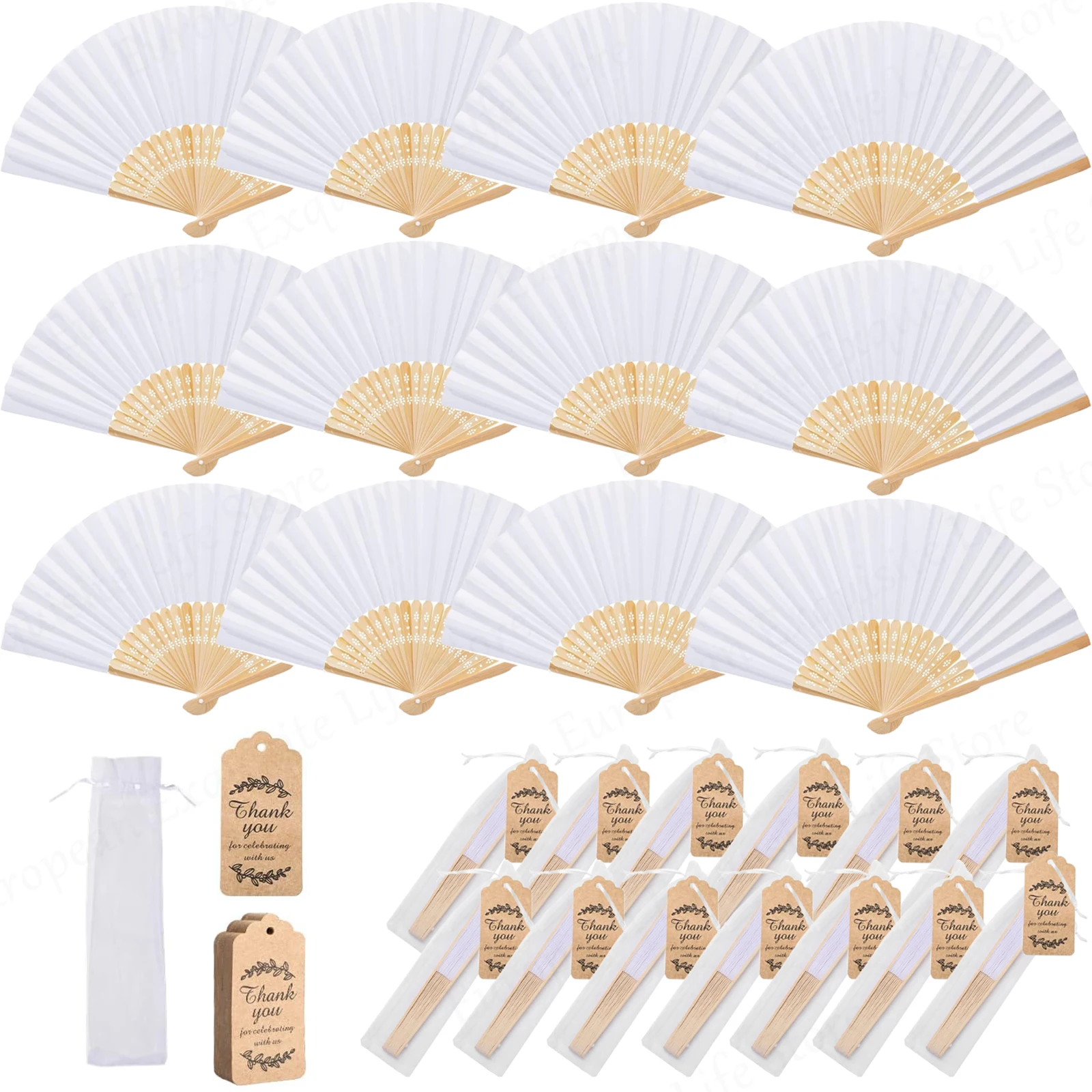 Abanicos-de-mano-blancos-de-12-200-piezas-regalos-de-boda-para