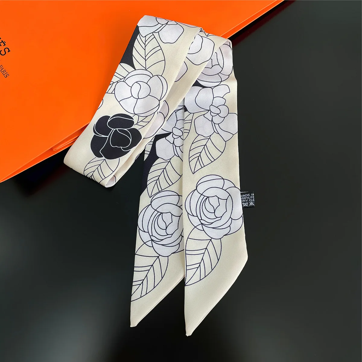 5*90cm Koreanische Version von Blume Schal Stirnband Streamer Twill Seide Schal frauen Krawatte Tasche Griff Band mode Dekoration – Detail 6