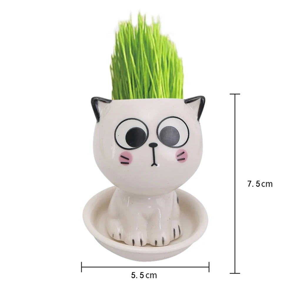 Mini Cat Shaped Ceramic Flowerpot Cartoon Cute Hand Desktop Potted Expression Cat Plant Pot Desk Decorate Small Ornaments flower pot plant pot