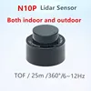 New N10P and N10 Indoor and outdoor waterproof 25m Lidar sensor 360° TOF anti-glare laser radar support ROS1 and ROS2 1