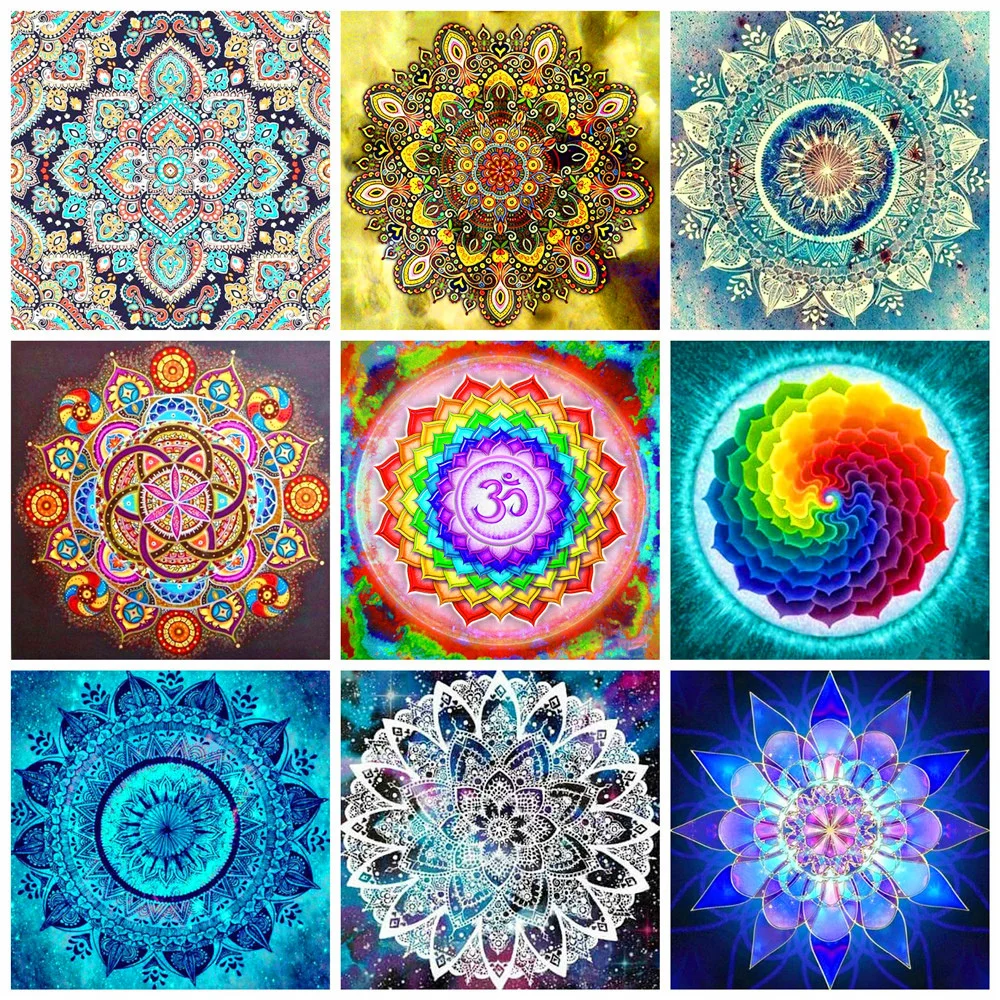 Huacan Full Square Diamond Painting Mandala 5D DIY Diamond Embroidery Home Decor Craft Kit diamond painting