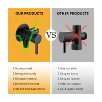 ก๊อกน้ำโถสุขภัณฑ์สีดำด้านหัวก๊อกห้องน้ำมือถือ1.2เมตรหัวก๊อกร้อนและน้ำเย็นหัวก๊อกยางทำความสะอาดตัวเอง 6