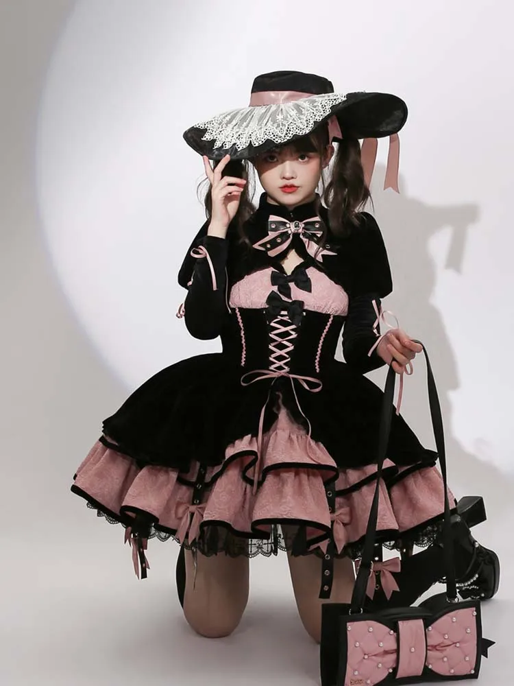 Sweet Cute y2k girl Lolita Hand bag Tote Bag Halloween Bow Pearl Bead Plaid Square PU Mini Shoulder Bags Women Handbags Autumn 4