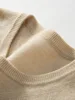 Autumn New 100% Pure Goat Cashmere Sweater Men's O-Neck Knitted Pullovers Leisure Jacquard Loose Tops Youth High-End Base Shirt 5