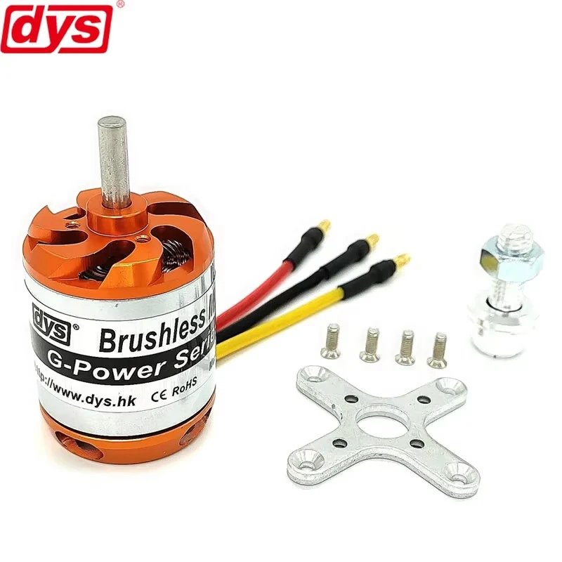 Vue latérale du moteur brushless DYS D3548 790KV 900KV 1100KV pour hélicoptère RC, montrant les dissipateurs thermiques.