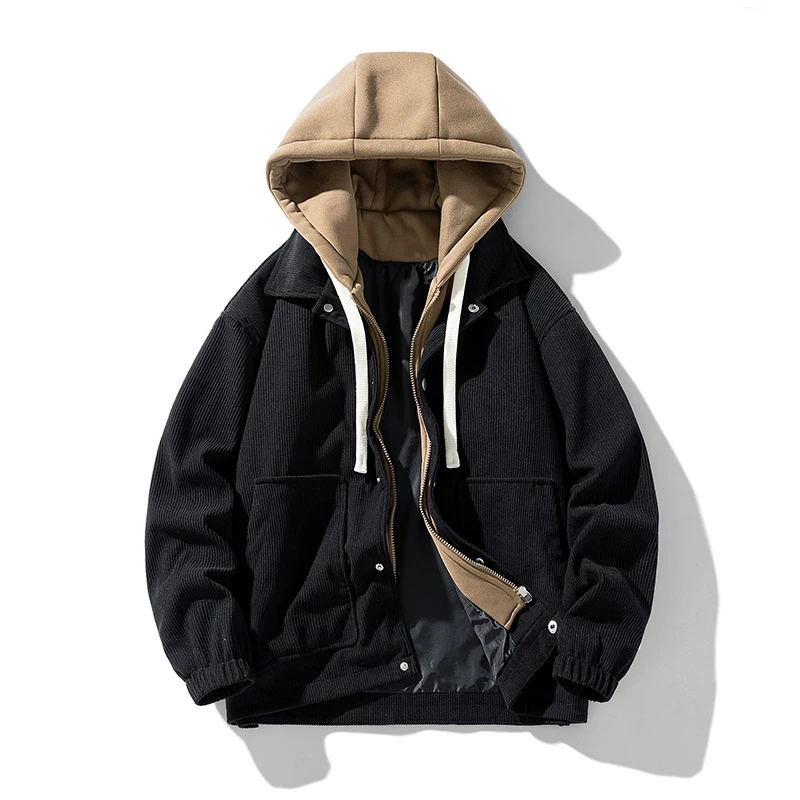 

Trend All-match Loose Men Jacket Fashion Casual Hooded Men Clothing Quality Comfortable Outerwear Coats Spring Autumn Hot Sale
