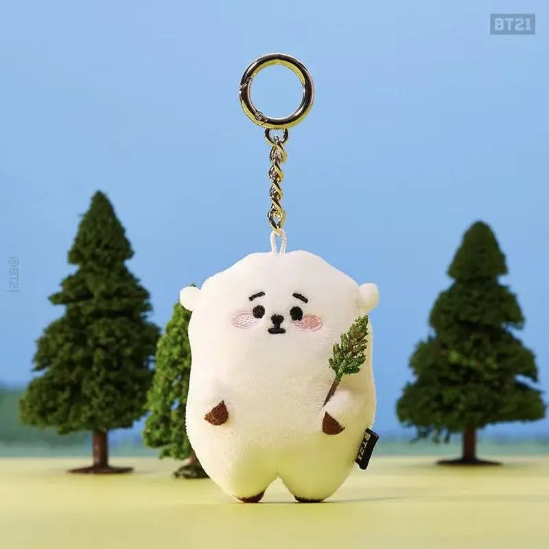 BT21 Cartoon Plush Toy Keychain - Kawaii Aries RJ Pendant Backpack Accessory, Anime Merchandise