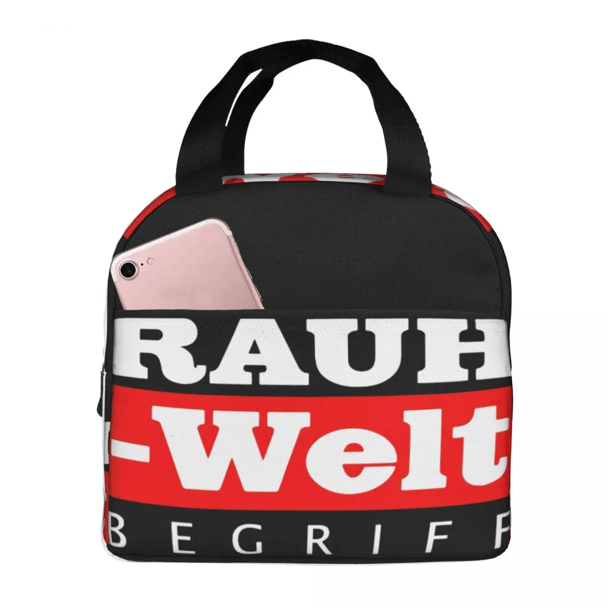 Rauh Welt Begriff Logo Lunch Bag Unisex Portable Cooler Insulated Lunch Box Food Bento Box