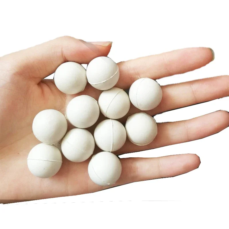 bola de borracha elastica solida branca tela vibratoria 01