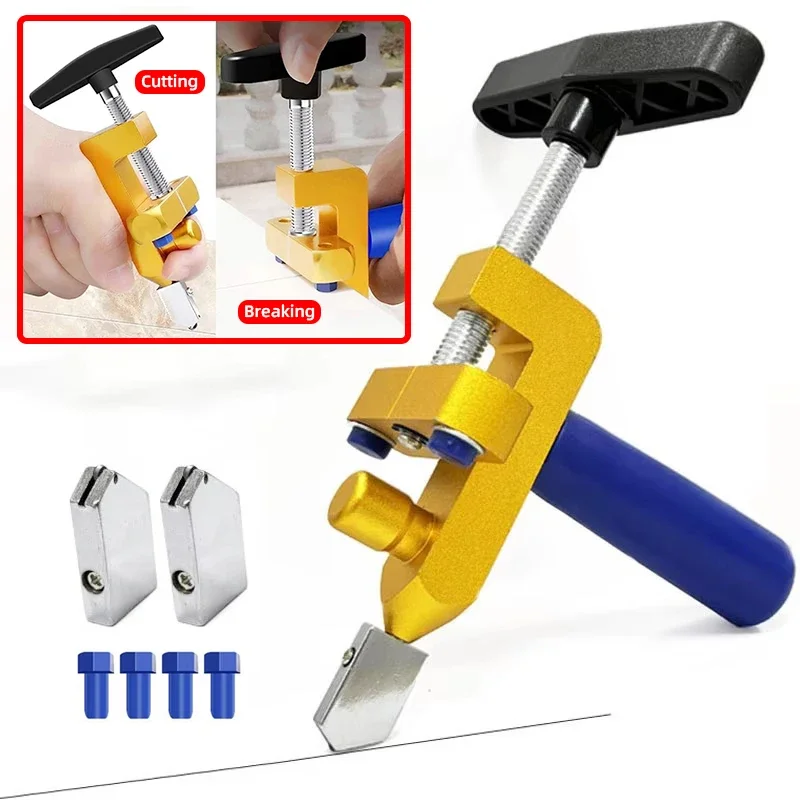 2-In-1 Glass Ceramic Tile Cutter Knife Wheel Diamond Roller Cutter Cutting Machine Opener Breaker Accessories Set tile glass cutter