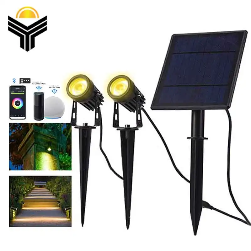 

APP Control RGB Outdoor Solar Spotlights Garden Light Tree Yard Decoration Lawn Lamp Led Landscape Lamp For Outdoor Garden Lawn