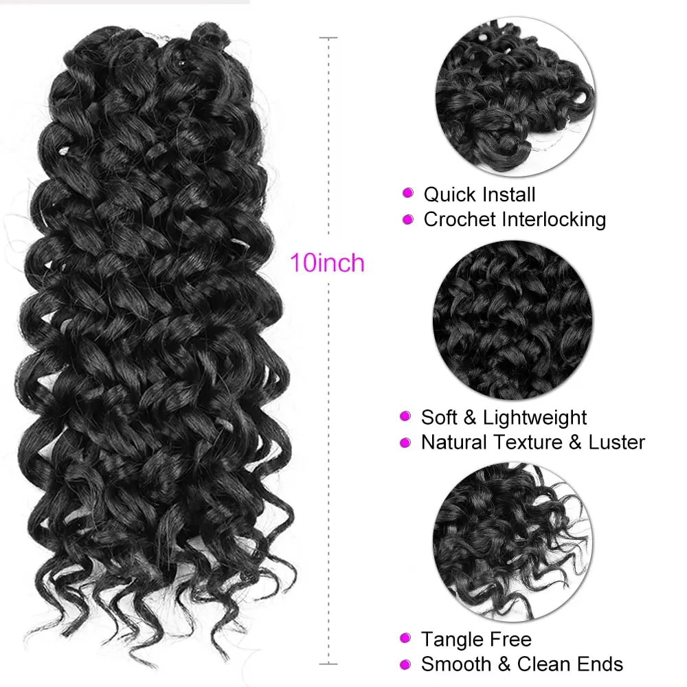 Synthetic Short GoGo Curl Crochet Hair Beach Curl Crochet Braids Hair Ocean Wave Twists Braiding Hair Extensions