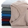 Autumn Winter Korean New 60 Mink Cashmere Men's Cold Top Solid V-Neck Pullover Casual Soft Sweater Plus Size 5XL 1
