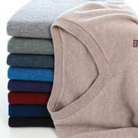 Autumn Winter Korean New 60 Mink Cashmere Men's Cold Top Solid V-Neck Pullover Casual Soft Sweater Plus Size 5XL 1