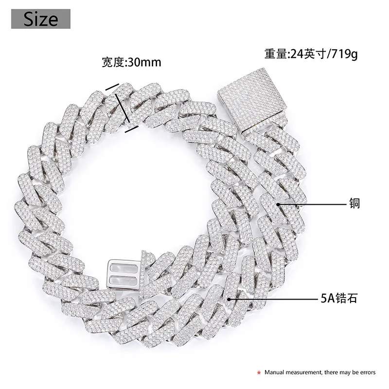30mm Big Heavy Hip Hop 5A+ CZ Stone Paved Bling Iced Out