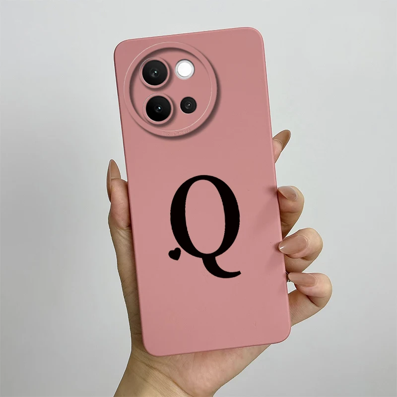 Cute Letters Shockproof Liquid Silicone Phone Case - Durable Back Protector, Bumper Design