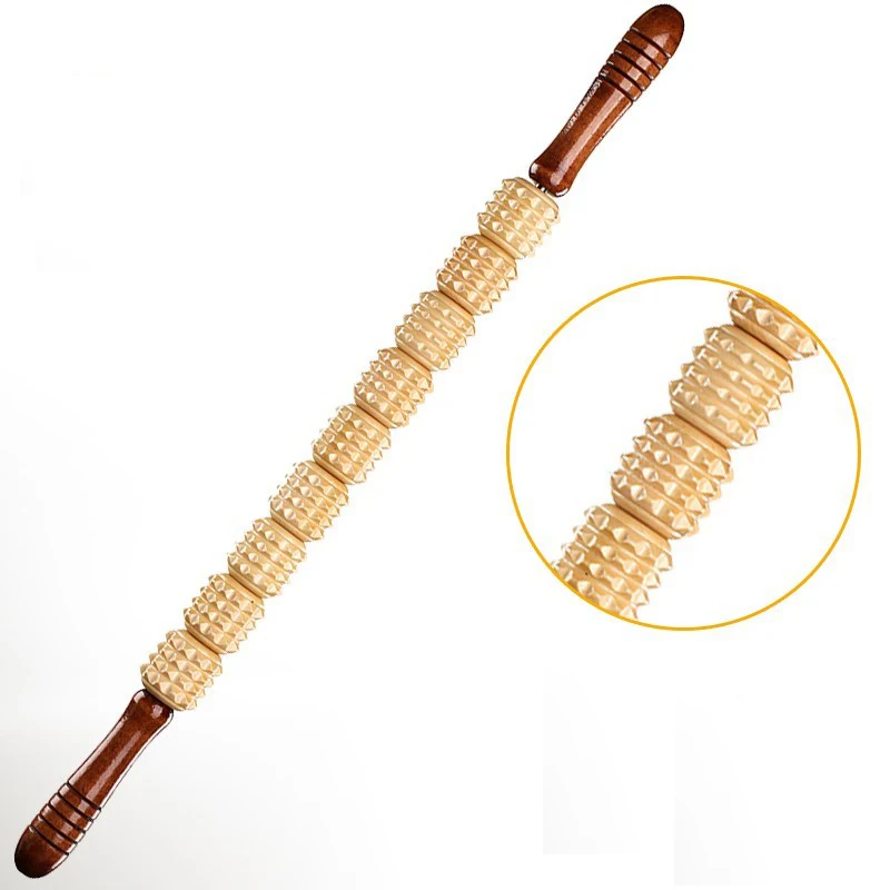 meridian rod body massage roller pounded his waist back massage neck leg wooden massager Full-body massage stick