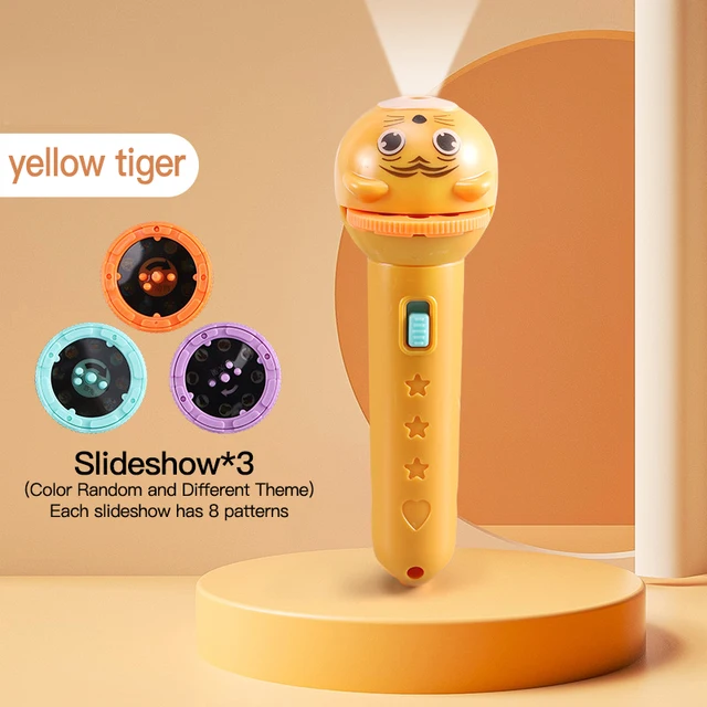 Flashlight Projector Torch Lamp Toy Cute Cartoon Creativity Toy Torch Lamp Flashlight Projector Toy  Baby Sleeping Story Book no battery Tiger3