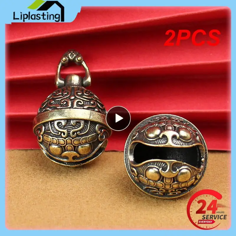 

2PCS Gourmet Keychain Car Pendant Feng Shui Pendant Unique Design Brass Pendant Garden Decoration Brass Crafts Bell