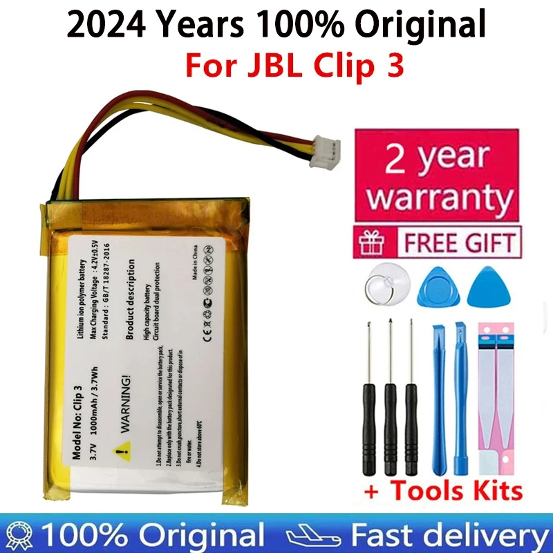 

100% Original New replacement 1000mAh Battery L0721-LF for JBL Clip 3, Clip 3AN, Clip 3SAND Speaker Batteries Bateria