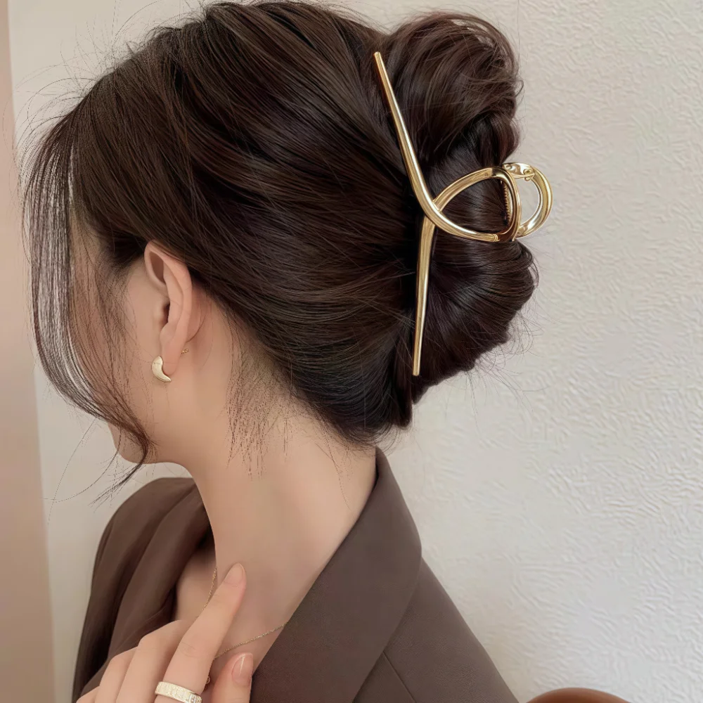 Neue Frauen Elegante Geometrische Haar Krallen Vintage Einfache Haar Clip Greifen Große Metall Haarnadeln Barrettes Mode Haar Zubehör – Detail 25