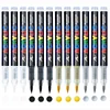 3Pcs Acrylic White Marker Brush Pens Black Paint Art Markers for Rock Painting Stone Ceramic Glass Wood Tire Fabric Metal Canvas 1