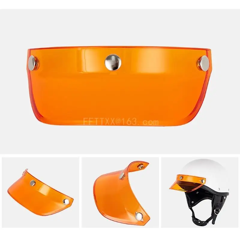 Visiera Per Casco Moto Open Face | Antivento E Antigraffio | Design A 3 Bottoni | Universale E Chiaro - Foto 6
