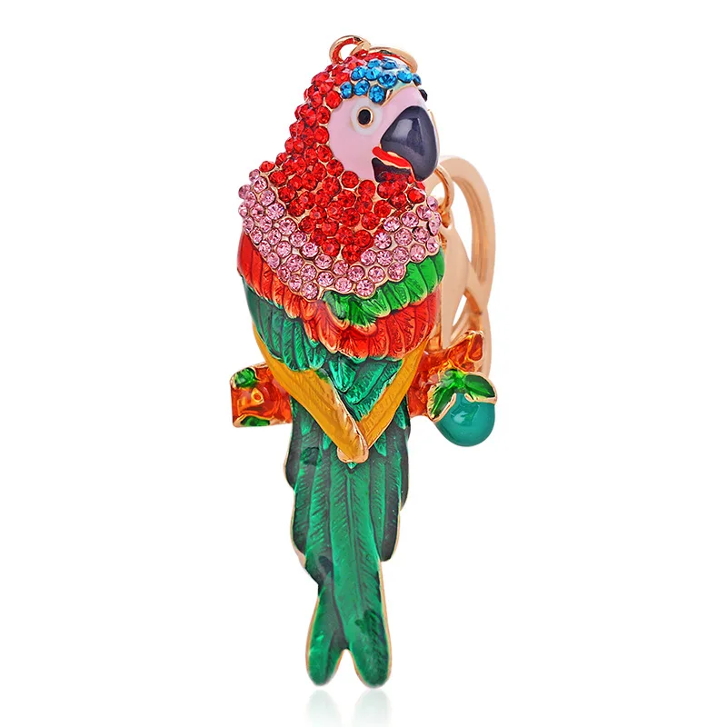 DUOWEI Acrylic Tropical Parrot Keychain - Cute Hawaii Bird Design, Keyring Gift For Women, Bird Lovers
