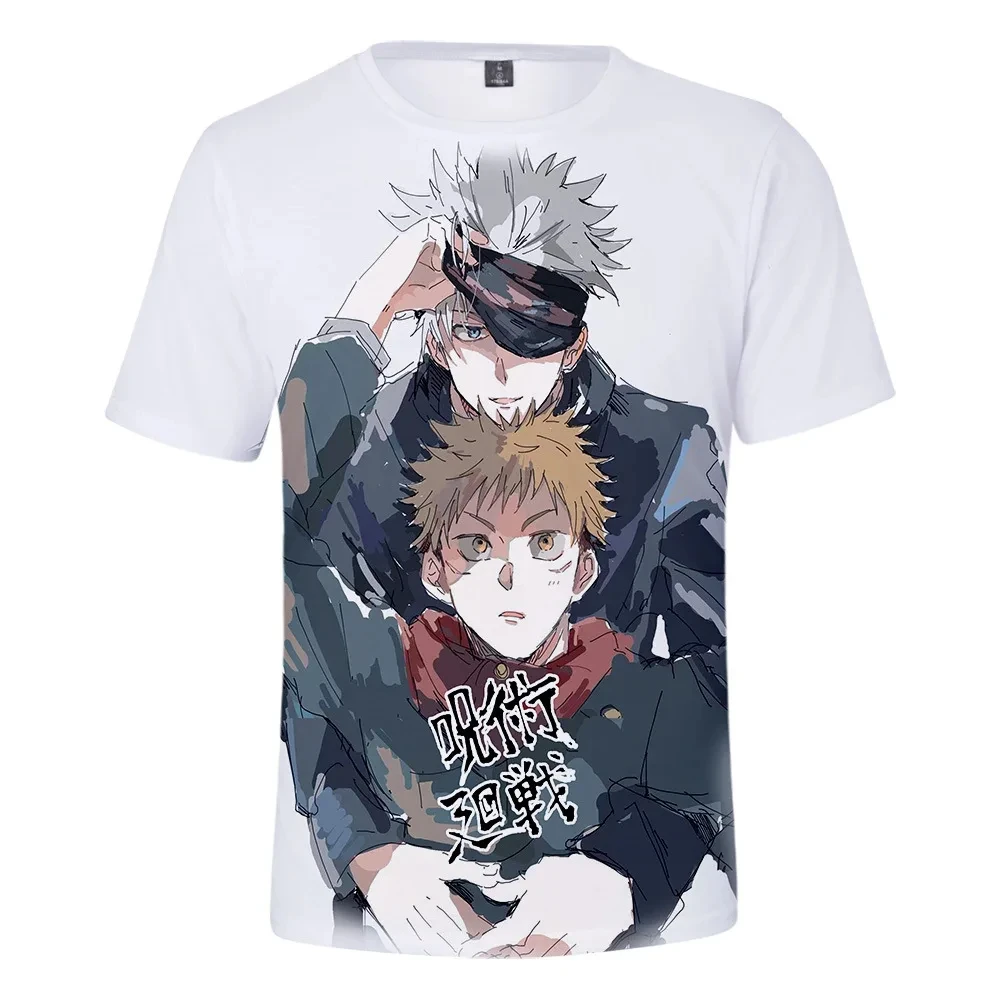 New Mens Summer t shirts Japanese Anime Jujutsu Kaisen Gojo Boys T-shirt Summer Oversized Harajuku Casual Kids Sport Streetwear 4