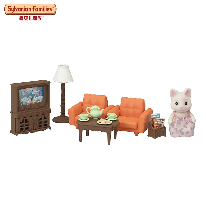 Sylvanian Families Living Room Reception Set Playhouse Toys Parent Child Simulation House Accessories Toys Birthday Gifts 5