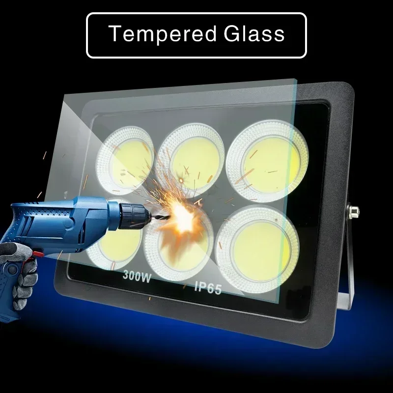 야외 LED 투광 조명, COB 투광 조명, 220V 스포트라이트, IP65 현대 방수 야외 LED 정원 램프, 300W, 200W, 100W, 50W