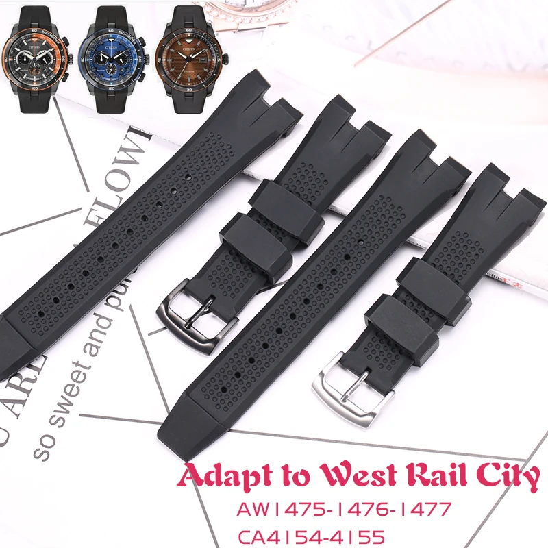 

Silicone Strap For Citizen AW1475 1476 CA4154 4155 Watch Band Men Belt Sport Waterproof Rubber Wristband Bracelet
