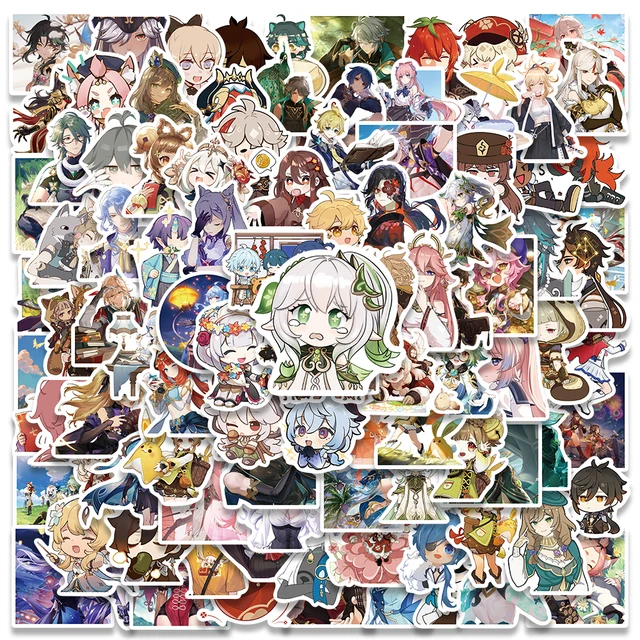  100PCs Chibi Genshin Impact Stickers, Cute Cartoon