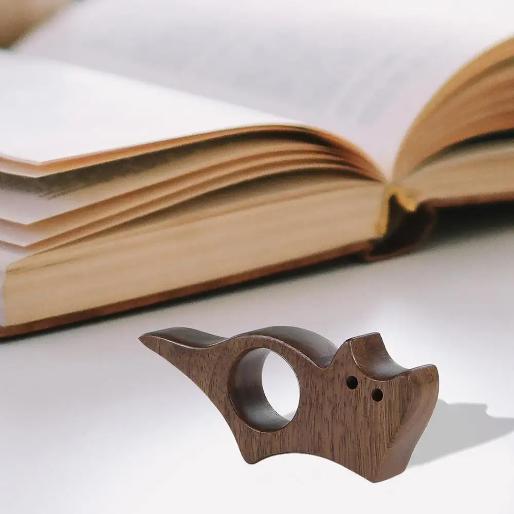 Wood Thumb Bookmark Crative Cat One Hand Reading Thumb Book Support Page Holder For Office Book Lovers Fast Reading Aids Tools