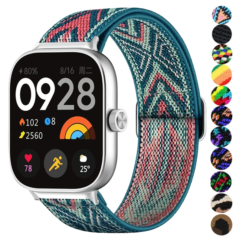 Elastic Nylon Strap for Smartwatch - Sporty Braided Watch Band Loop for Women and Men