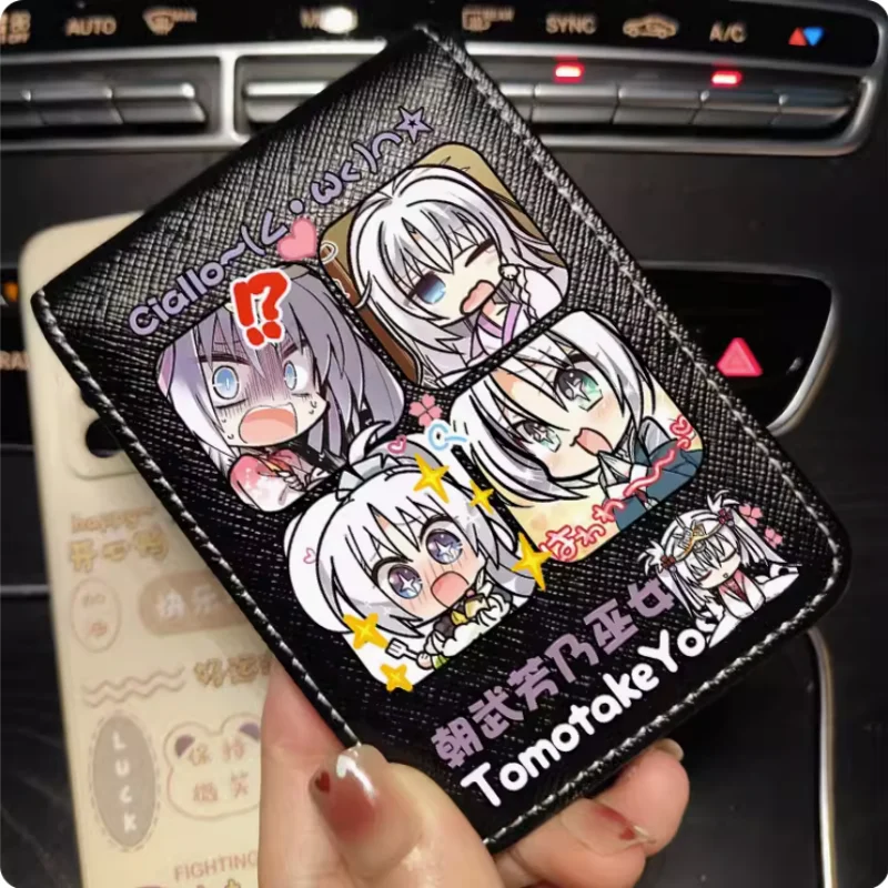 Anime Senren*Banka Wallet Fold Bag Multi Card  Coin Pocket Photoes Holder Fashion Kids Wallets Gift