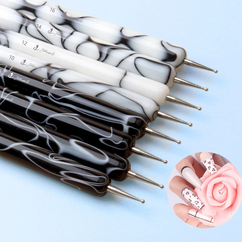 Dual-End French Nail Art Brush and Dotting Pen
