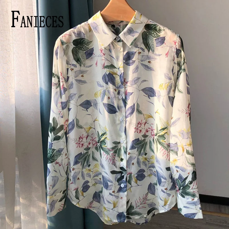 FANIECES-blusas-Shirts-And-Blouses-Women-Long-Sleeve-Leaf-Print-Loose ...