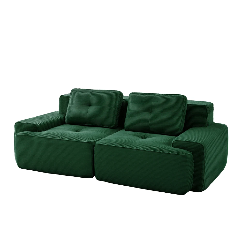 Modernes Cord-Cloud-Sofa – Knochenloses Modulares Zweisitzer-Sofa mit Tiefem Sitz für Wohnzimmer Erhältlich in Grün Braun Champagner Schwarz – Detail 30