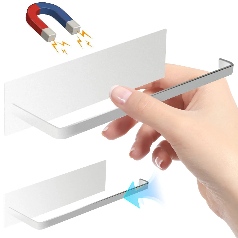 Magnetic Paper Towel Holder Toilet Paper Roll Holder Wall Mount Towel Rack Punch Free Bar Rack Kitchen Bathroom towel rack