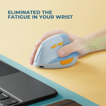 SEENDA Vertical Wireless Mouse Type C Rechargeable Ergonomic USB & Type C Mice for Laptop Laptop PC MacBook Windows Android 3