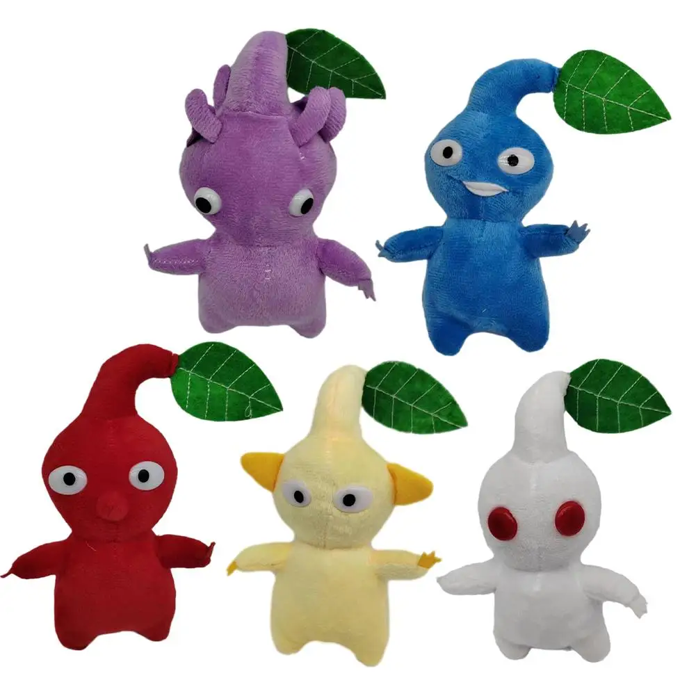 Фото Плюшевая кукла Pikmin, игрушки, листья, булочка, подгузник, мягкая плюшевая игрушка, красный, желтый, синий, Мультяшные Забавные куклы для детей, подарки, игрушки №1