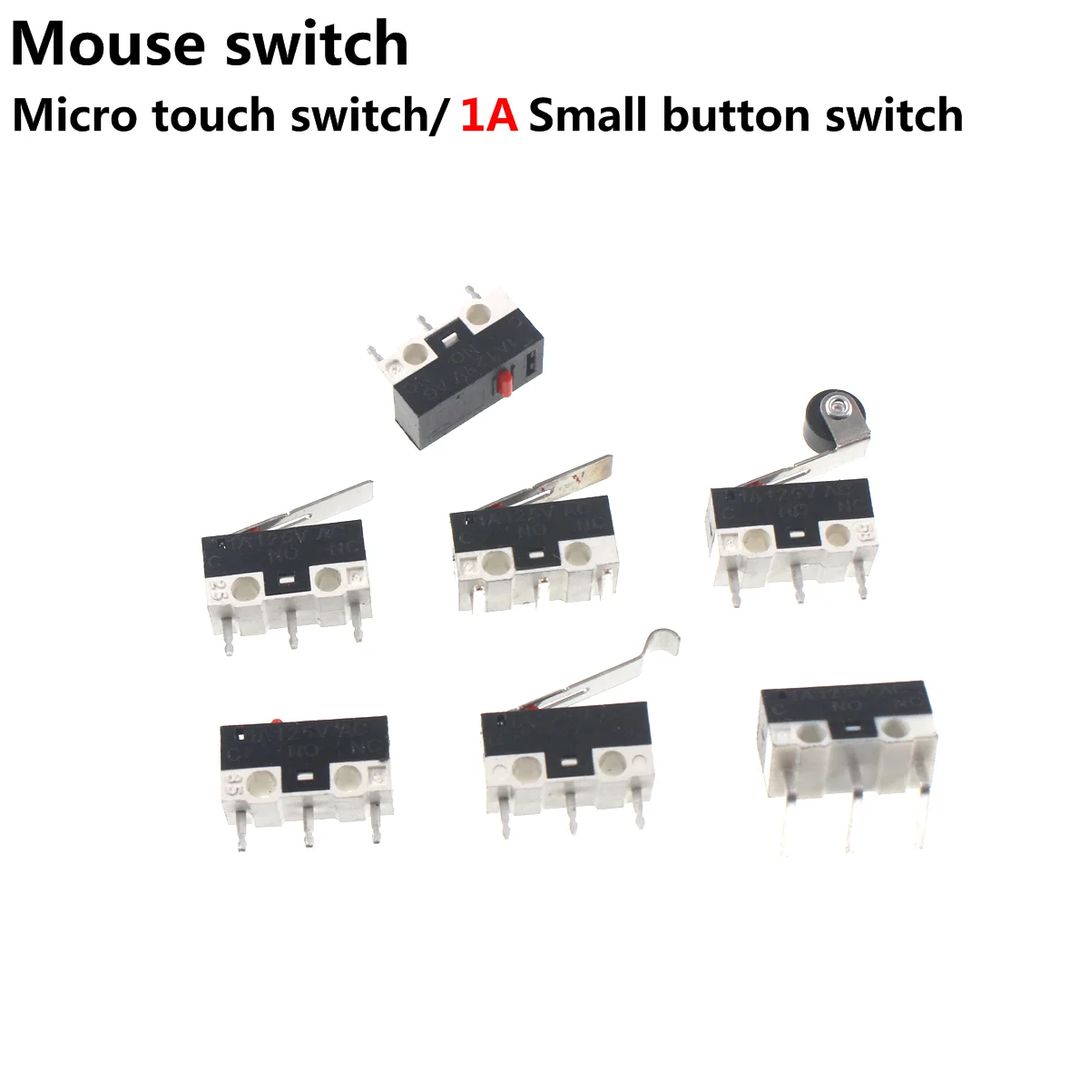 50PCS Micro Limit Switch Momentary Push Button Switch 1A 125V AC Mouse Switch 3Pins Long Handle Roller Lever Arm SPDT 12* 6 *6mm