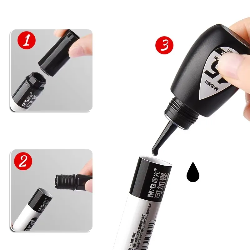 M&G Large Capacity Erasable Whiteboard Marker, Refillable Ink Whiteboard Marker, Teacher and Office Use