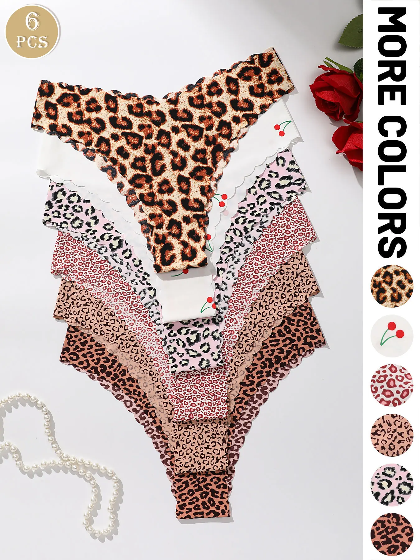 seamless leopard panty set front view