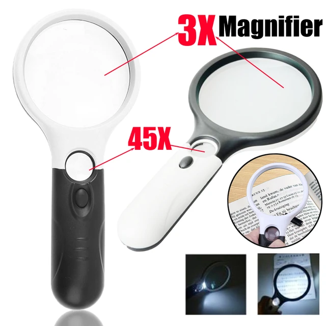 45X Jewelry Magnifying Glass with Led Light Mini Pocket Microscope Magnifier  Illuminated Eye Glass Loupe for Watch Repair - AliExpress